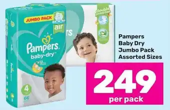 Game Pampers Baby Dry Jumbo Pack Assorted Sizes offer