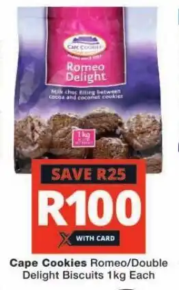 Checkers Hyper Cape Cookies Romeo/Double Delight Biscuits 1kg Each offer