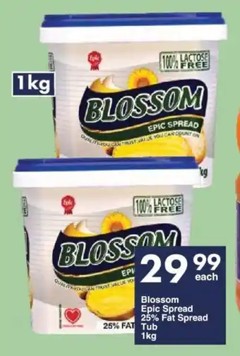 President Hyper Blossom Epic Spread 25% Fat Spread Tub 1kg offer