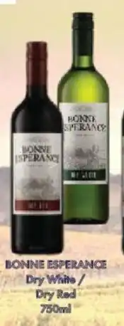 President Hyper BONNE ESPERANCE Dry White/ Dry Red 750ml offer