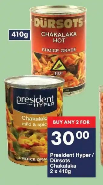 President Hyper/Dürsots Chakalaka 2 x 410g