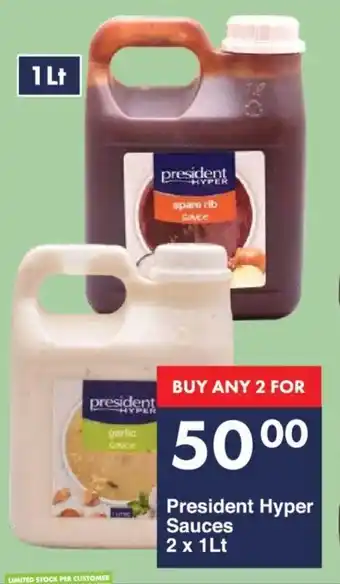 President Hyper President Hyper Sauces 2 x 1Lt offer