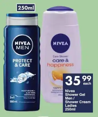 President Hyper Nivea Shower Gel Men/ Shower Cream Ladies 250ml offer