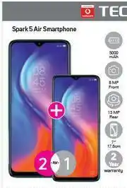 Game 2 x Techno Spark 5 Air Smartphone-On Red Flexi 125 & Promo 65 x 24 offer