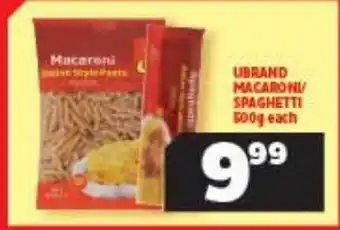 Usave U Brand Macaroni/ Spaghetti 500g offer