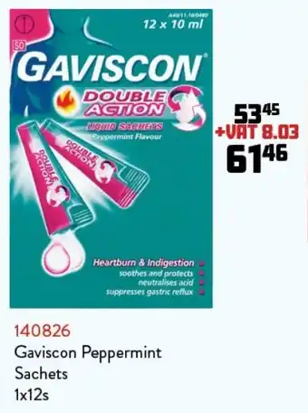 Africa Cash and Carry Gaviscon Peppermint Sachet Double Action 1x12s offer