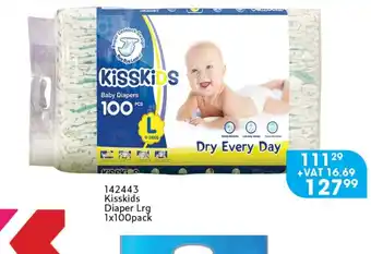 Africa Cash and Carry Kisskids Diaper Lrg 1x100 pack offer