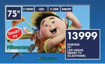 President Hyper HISENSE 75" LED UHD4K SMART TV (ELED75A6K) offer