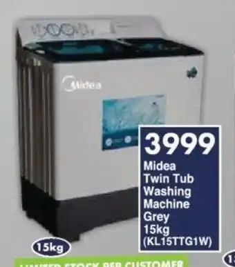 President Hyper Midea Twin Tub Washing Machine Grey 15kg offer
