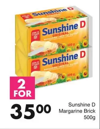 Save Sunshine D Margarine Brick 500g offer