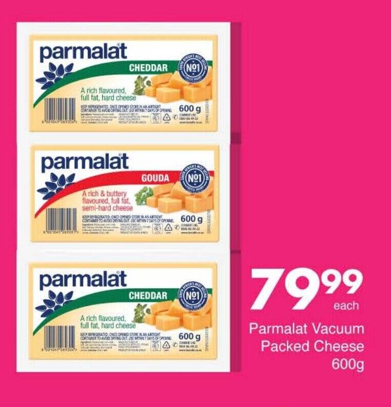 Parmalat Vacuum Packed Cheese 600g offer at Save