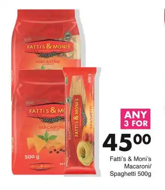 Save Fatti's & Moni's Macaroni/ Spaghetti 500g offer