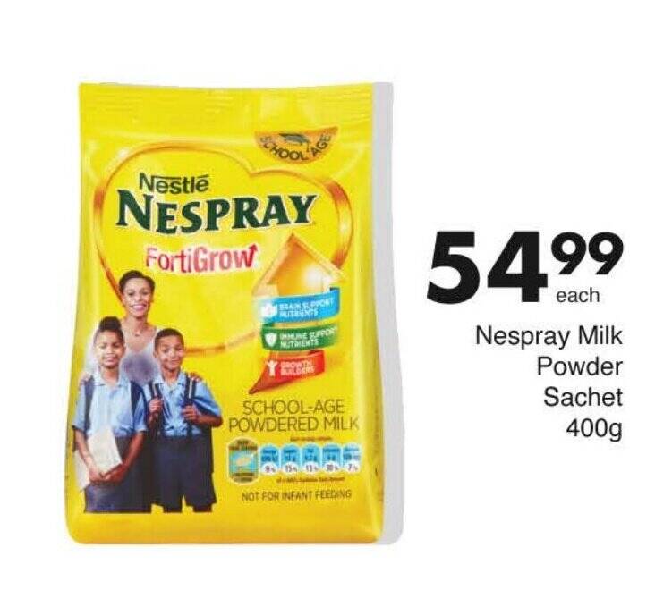 Nestlé Nespray Milk Powder Sachet 400g offer at Save
