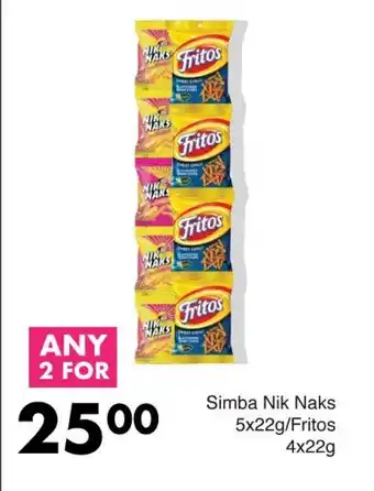 Simba Nik Naks 5x22g/Fritos 4x22g