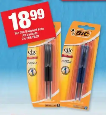 Bic Clic Ballpoint Pens All Variants 2's PER PACK