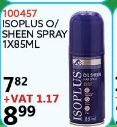 Africa Cash and Carry Isoplus O/Sheen Spray 1x85ml offer