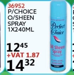 Africa Cash and Carry P/ Choice O/ Sheen Spray 1x240ml offer