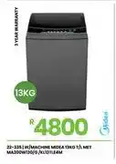 Fair Price Midea 13kg t/l met w/machine ma200w130/g/kl13tle4m offer