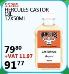 Hercules Castor Oil 12x50ml
