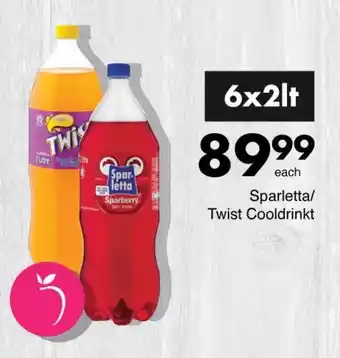 Save Sparletta/ Twist Cooldrinkt 6x2lt offer