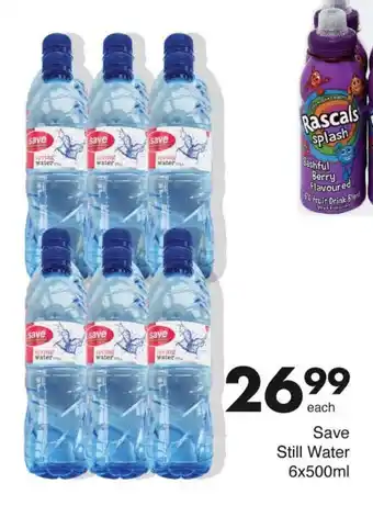 Save Save Still Water 6x500ml offer