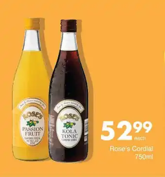 Save Rose's Cordial 750ml offer