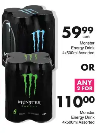 Save Monster Energy Drink 4x500ml Assorted offer