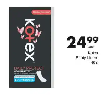 Save Kotex Panty Liners 40's offer