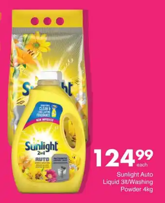 Save Sunlight Auto Liquid 3lt/Washing Powder 4kg offer