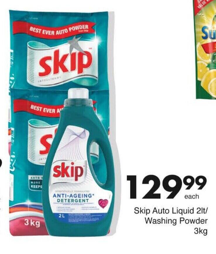 Skip Auto Liquid 2lt/ Washing Powder 3kg offer at Save