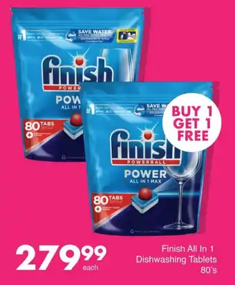 Save Finish All In 1 Dishwashing Tablets 80's offer