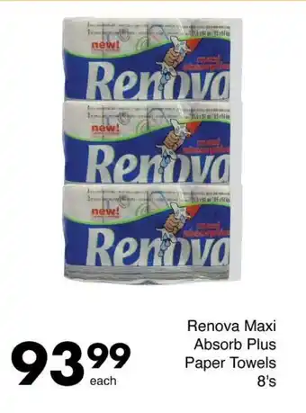Save Renova Maxi Absorb Plus Paper Towels 8's offer