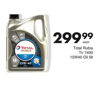 Save Total Rubia Tir 7400 15W40 Oil 5lt offer