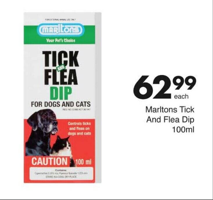 Marltons Tick And Flea Dip 100ml offer at Save