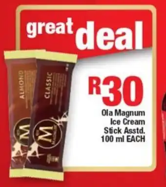 Ola Magnum Ice Cream Stick Asstd. 100 ml EACH