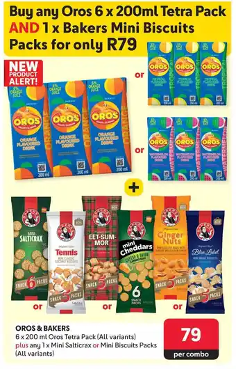 Makro Buy any Oros 6 x 200ml Tetra Pack AND 1 x Bakers Mini Biscuits offer