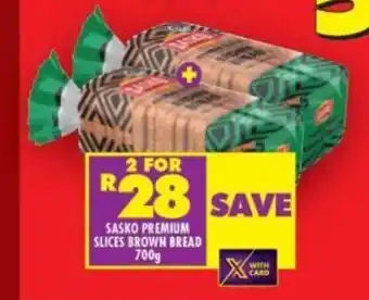 Shoprite SASKO PREMIUM SLICES BROWN BREAD 700g offer
