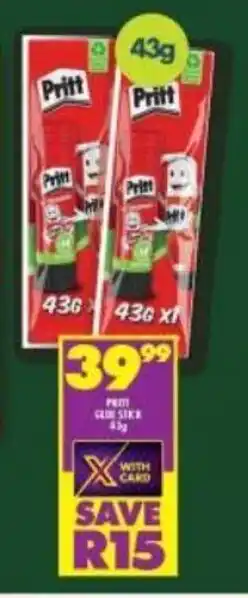 Shoprite PRITT GLUE STICK 43g offer