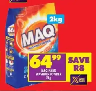 Shoprite MAQ HAND WASHING POWDER 2kg offer