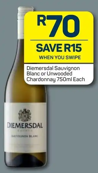 Pick n Pay Liquor Diemersdal Sauvignon Blanc or Unwooded Chardonnay 750ml offer