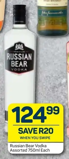 Pick n Pay Liquor Russian Bear Vodka Asstd 750ml offer