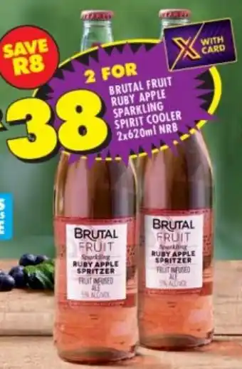 Shoprite Brutal Fruit Ruby Apple Sparkling Spirit Cooler 2x620ml offer