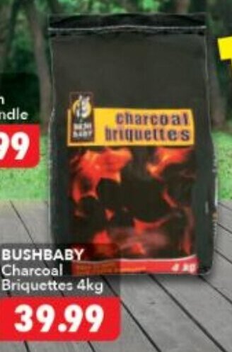 Shoprite Bushbaby Charcoal Briquettes 4kg offer