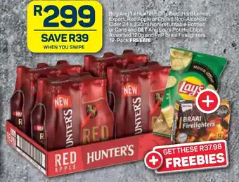 Pick n Pay Liquor Hunter's Dry, Gold, Hard Lemon, Export, Red Apple or Chilled Non-Alcoholic Cider 24x330ml offer