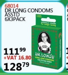 Dr Long Condoms Asstd 6x3pack