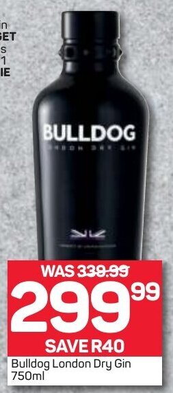 Pick n Pay Liquor Bulldog London Dry Gin 750ml offer