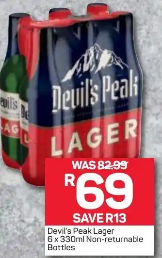 Pick n Pay Liquor Devil's Peak Lager 6x330ml offer
