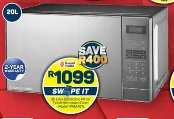 Pick n Pay Russell Hobbs 20 Litre Electronic Mirror Finish Microwave Oven offer