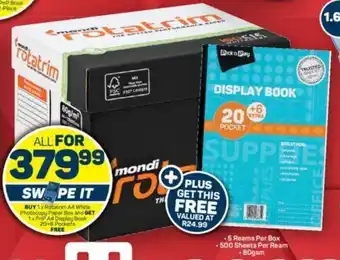 Pick n Pay BUY 1x Rotatrim A4 White Photocopy Paper Box and GET 1x PnP A4 Display Book 20+6 Pockets offer
