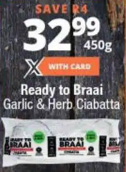 Garlic & Herb Ciabatta 450g